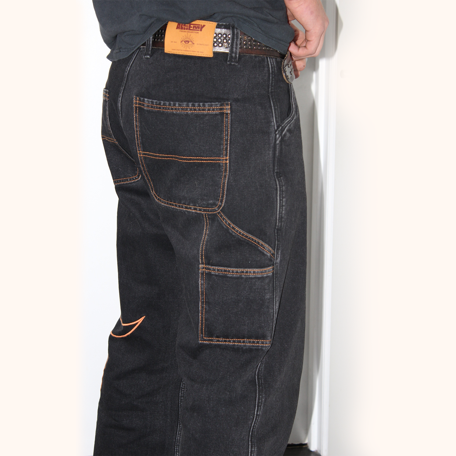 Crescent Washed Straight Leg Jeans