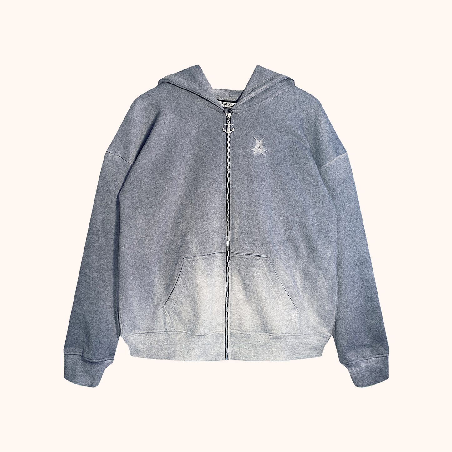 Sea Washed Ankor Zip Up Hoodie | Unisex |